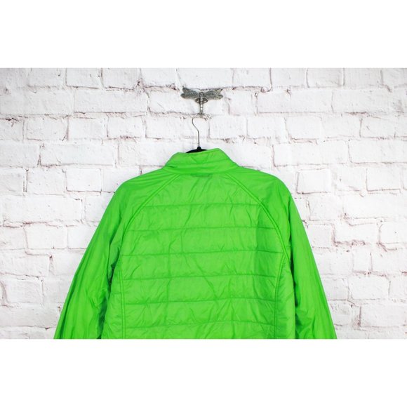 LL Bean Lime Green Nylon Full Zipper Light Weight Winter Jacket Size M - Picture 5 of 9